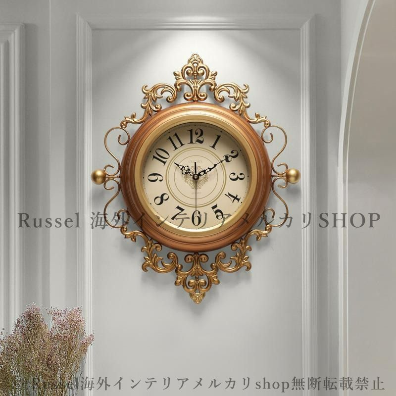 壁掛け時計 アンティーク調 シンプル 静音 アナログ おしゃれ かわいい インテリア 掛け時計 ウォール クロック ヴィンテージ ブラウン