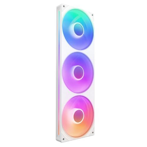 Color ホワイト_Size 360mm_Style RGB Core NZXT F360 RGB Core White 3ファン搭載 360mm シングルフレーム RGBファン RF-U36HF-W1 FN2267