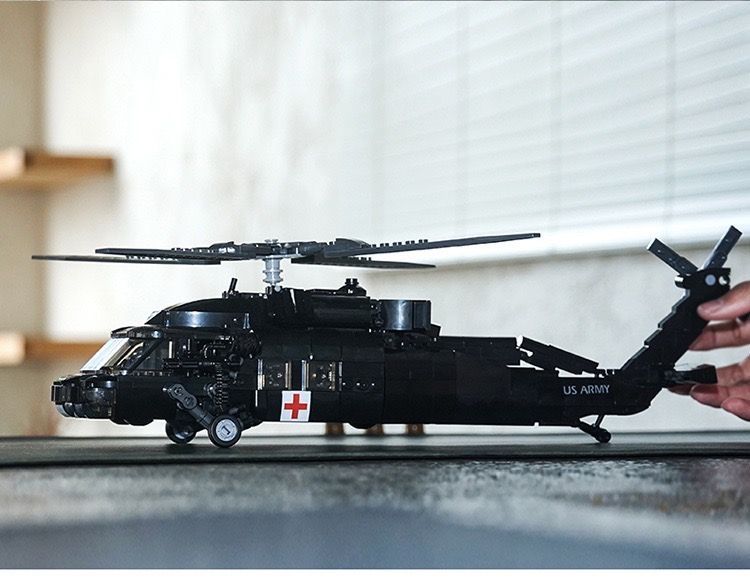 【大型】 UH-60 ブラックホーク グレーカラー レゴ 互換 ブロックトイ