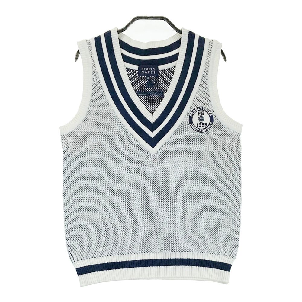 PEARLY GATES ホワイト Vネック ベスト 中古 レディース パーリーゲイツ PEARLY GATES ベスト 1(M) 白
