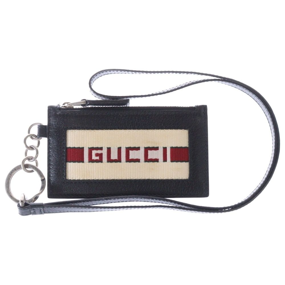 GUCCI (グッチ) ジャガード ストライプ ストラップ付 レザー