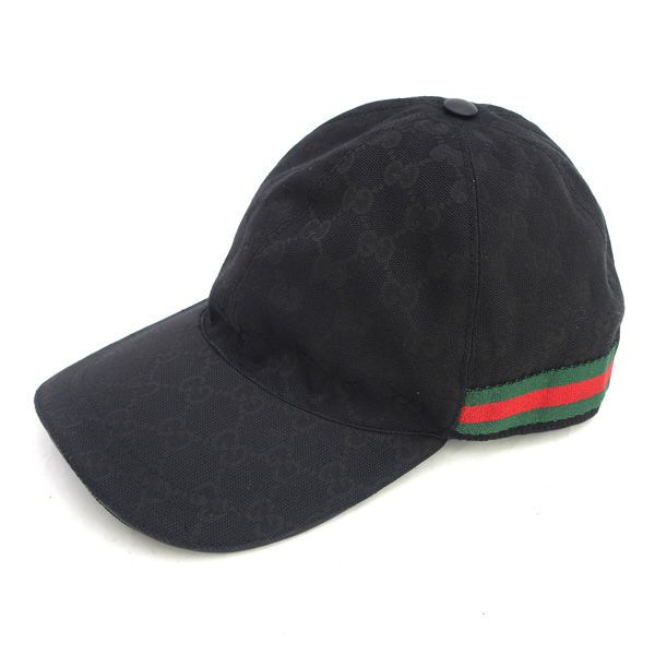 グッチ GUCCI グッチ GGキャンバス 黒 シェリーライン ベース