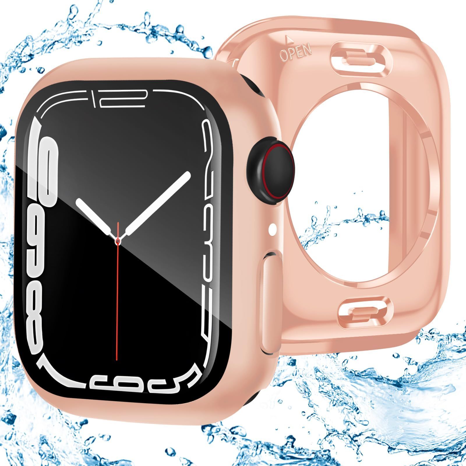 HELOGE for Apple Watch ケース SE2/SE/6/5/4 40mm アップルウォッチ カバー 49mm 45mm 44mm 41mm 40mm 対応 Apple Watch 防水ケース キズ ス カバー 日本旭硝子材 耐衝撃