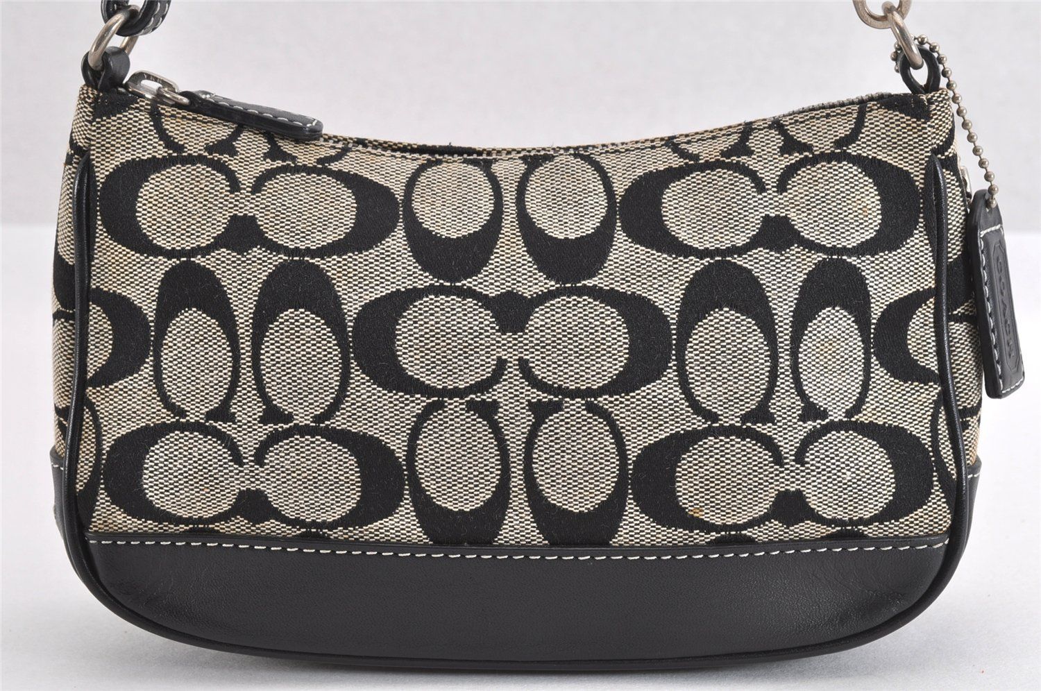 コーチ アクセサリーポーチ ハンドバッグ レザー キャンバス