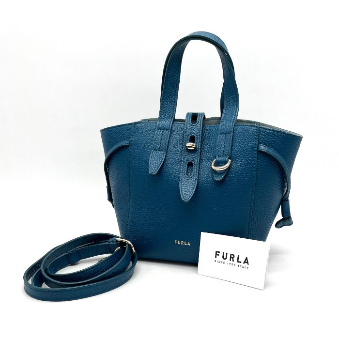 美品 FURLA フルラ ロゴ 購入 2way レザー ハンド ショルダー バッグ