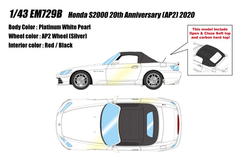 ホンダ S2000 20th Anniversary AP2 2020 プラチナムホワイトパール