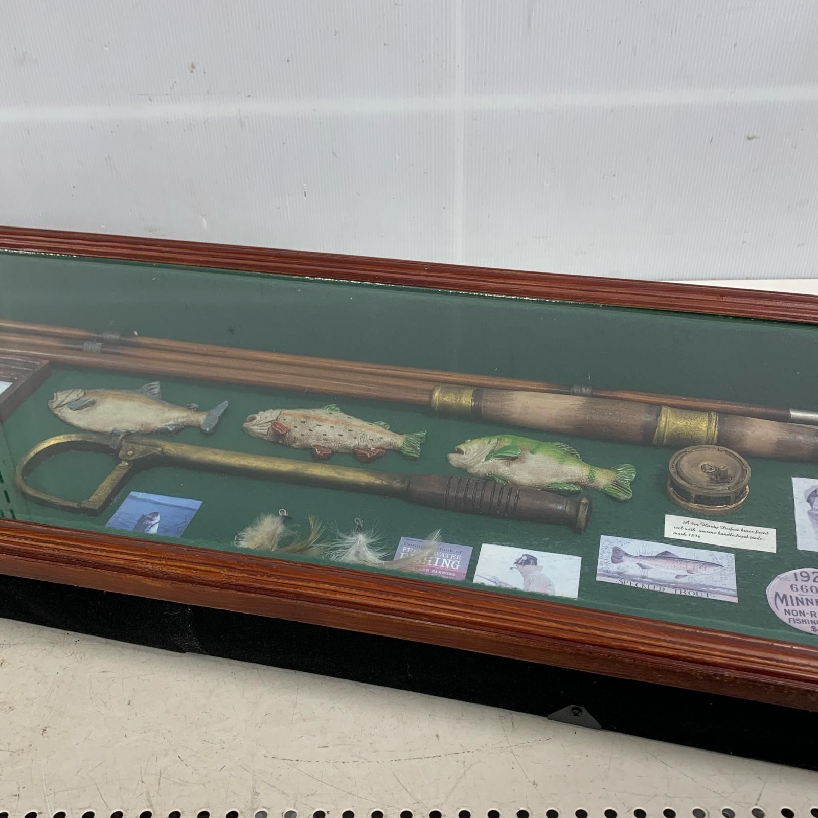 ★★ アンティーク オブジェ フライフィッシング ウォールアート 　85×35×10cm アンティーク オブジェ フライフィッシング ウォールアート 85