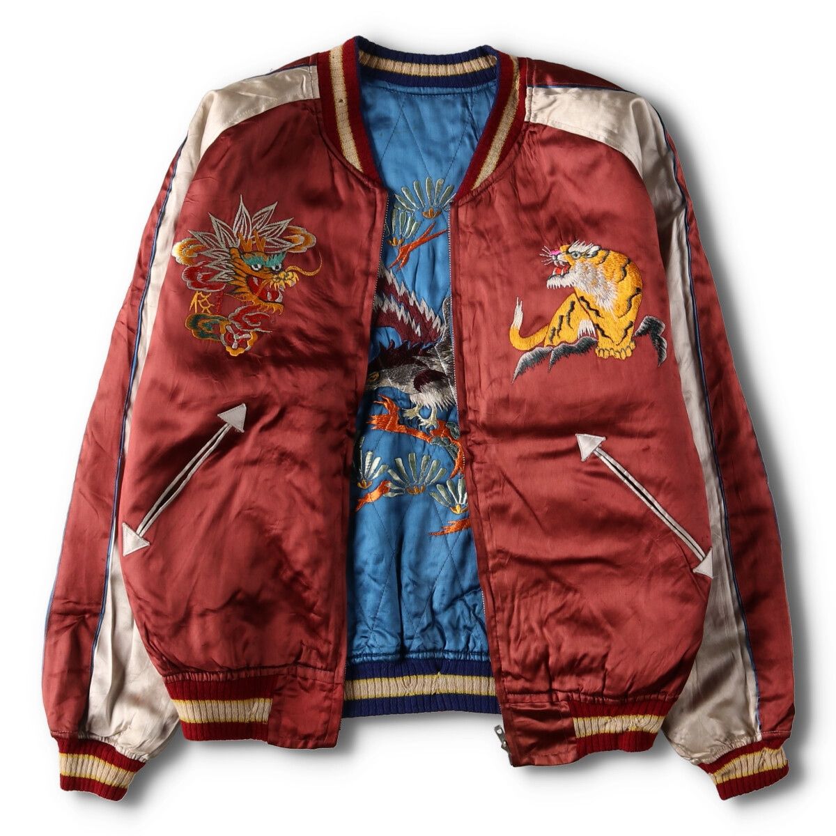 unknown キルティング スーベニアジャケット 龍 ドラゴン スカジャン 黒 スカジャン メンズ 刺繍 キルティング 和柄刺繍 龍 ドラゴン MA