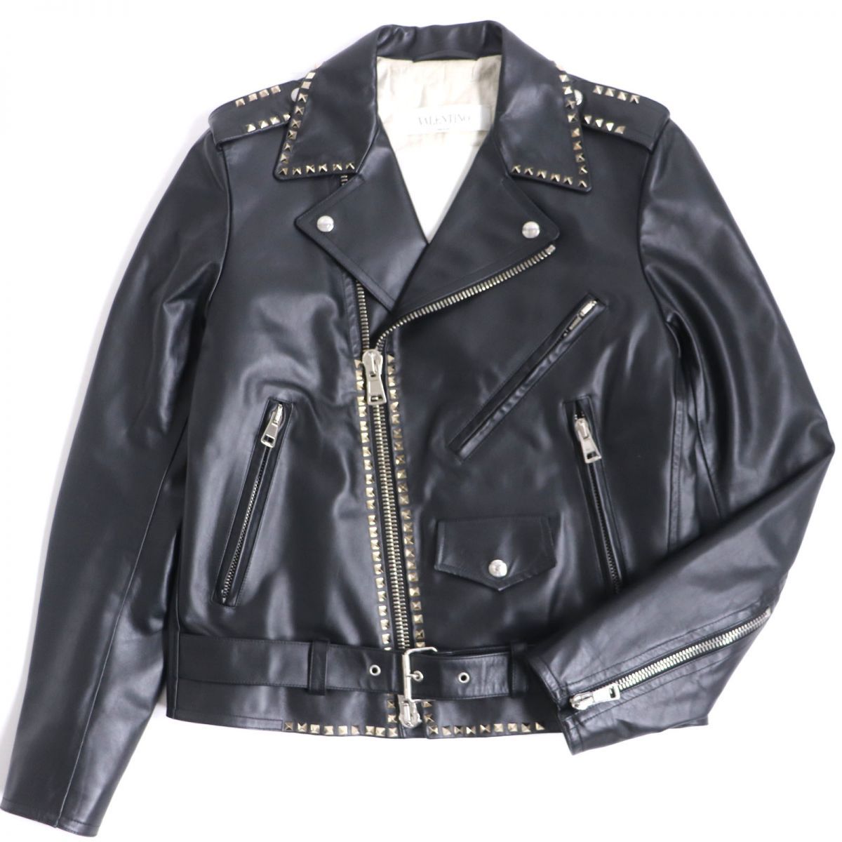 VALENTINO アウター　シャツ　ジャケット　黒　メンズ　スタッズ付き VALENTINO アウター シャツ ジャケット 黒 メンズ スタッズ付き 【公式