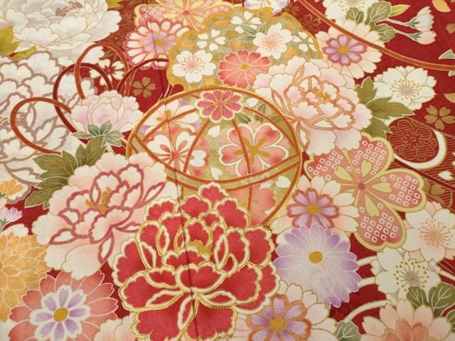 平和屋着物○豪華振袖 駒刺繍 花鞠文 金彩 金通し地 正絹 逸品