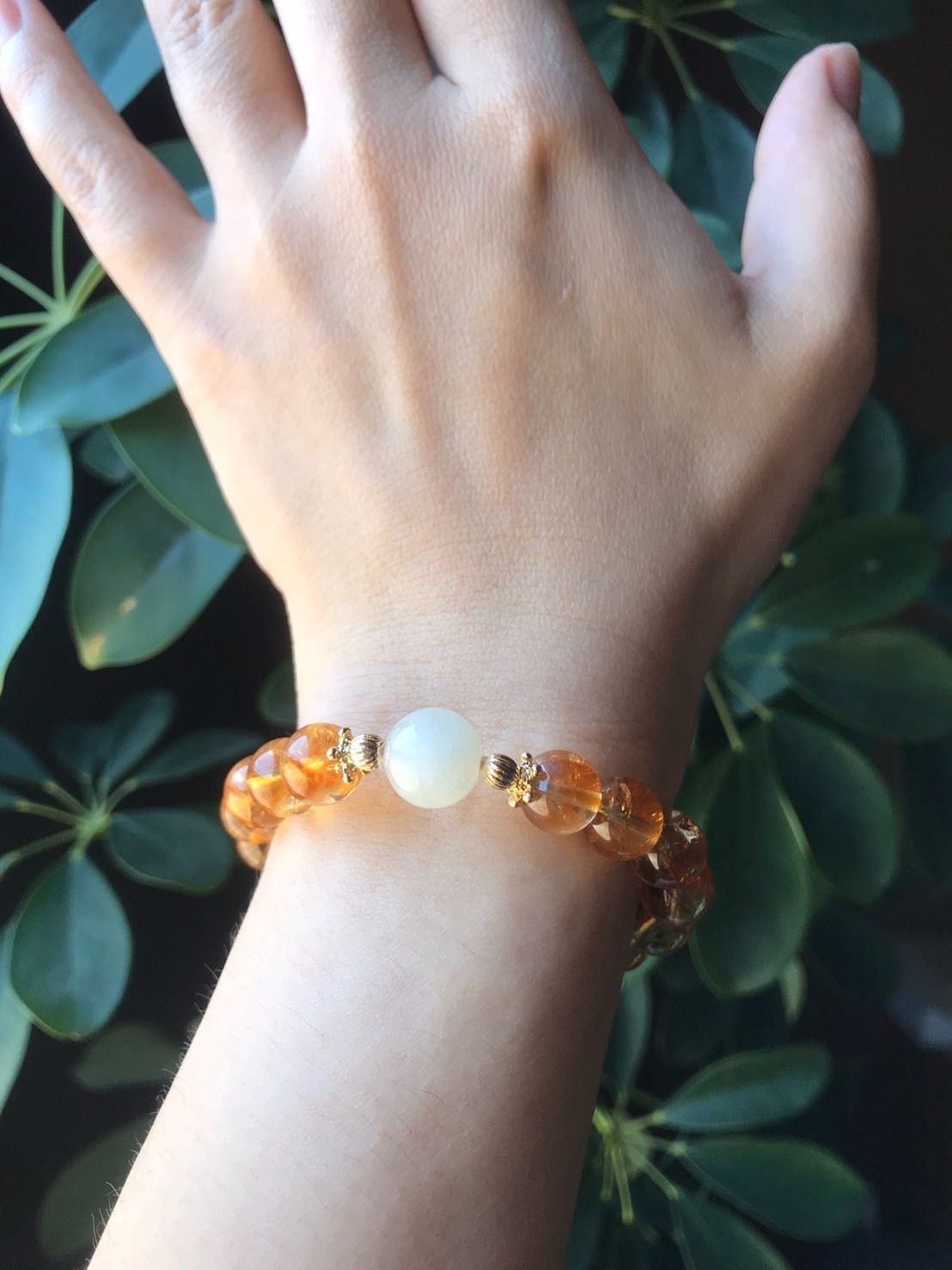 リビアングラス&ファントムシトリンデザインブレスレット 配送