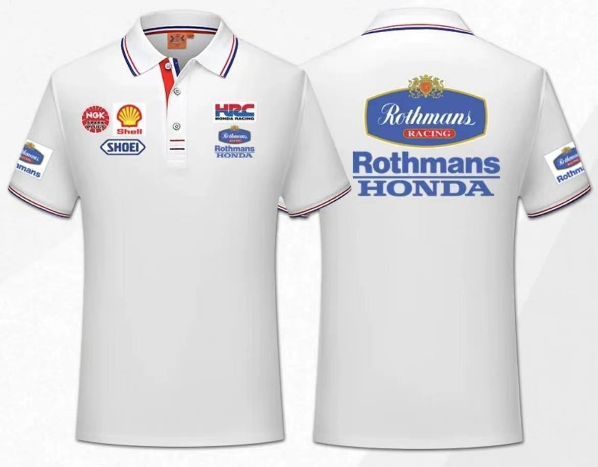 アウトレット新品訳あり L ロスマンズ Rothmans x honda HRC MotoGP poloシャツ NSR バイクウエア レーシング アウトドア