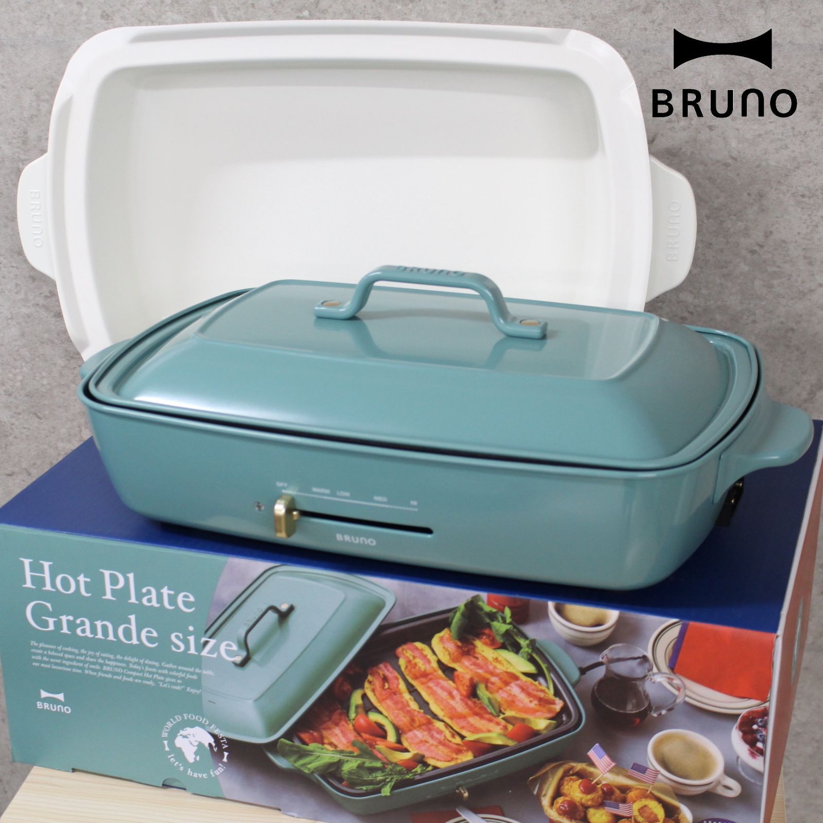 BRUNO ホットプレート グリーン BRUNO】コンパクトホットプレート グラスグリーン -の商品詳細