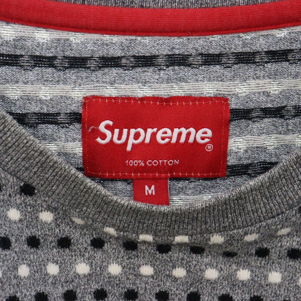 SUPREME (シュプリーム) DOT L/S TOP ドット総柄 クルーネック長袖カットソー グレー - メルカリ