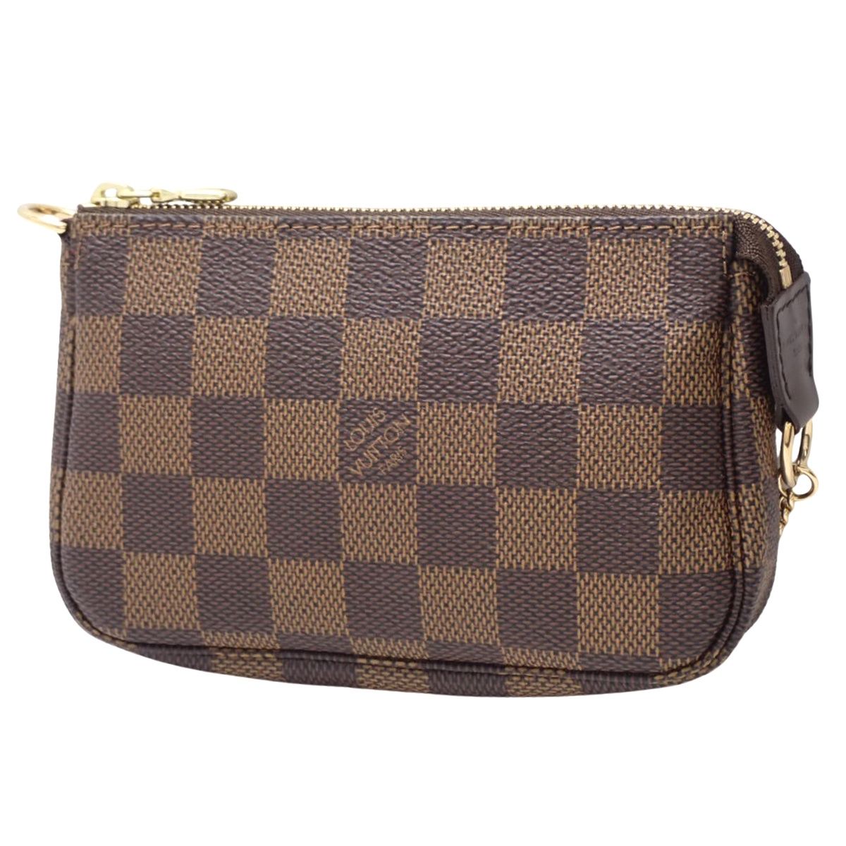 LOUIS VUITTON ルイ ヴィトン ダミエ エベヌ ミニ･ポシェット･アクセソワール ポーチ 小物入れ メイクポーチ 化粧ポーチ ミニバッグ ダミエキャンバス ブラウン茶 ゴールド金具 N58009 レディース 40802141199 アラモード