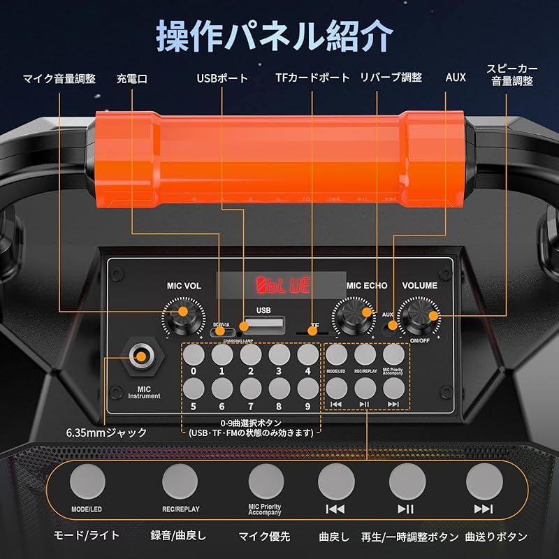 スピーカーセット JYX カラオケセット 家庭用 拡声器 ワイヤレス スピーカーセット JYX カラオケセット 家庭用 拡声器 ワイヤレス