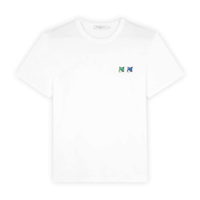 L_White(P100) Maison Kitsune メゾンキツネ モノクローム ダブルフォックスヘッドロゴ Tシャツ KM00101KJ0008  半袖Tシャツ メンズ レディース【L-White(P100)】 メルカリ