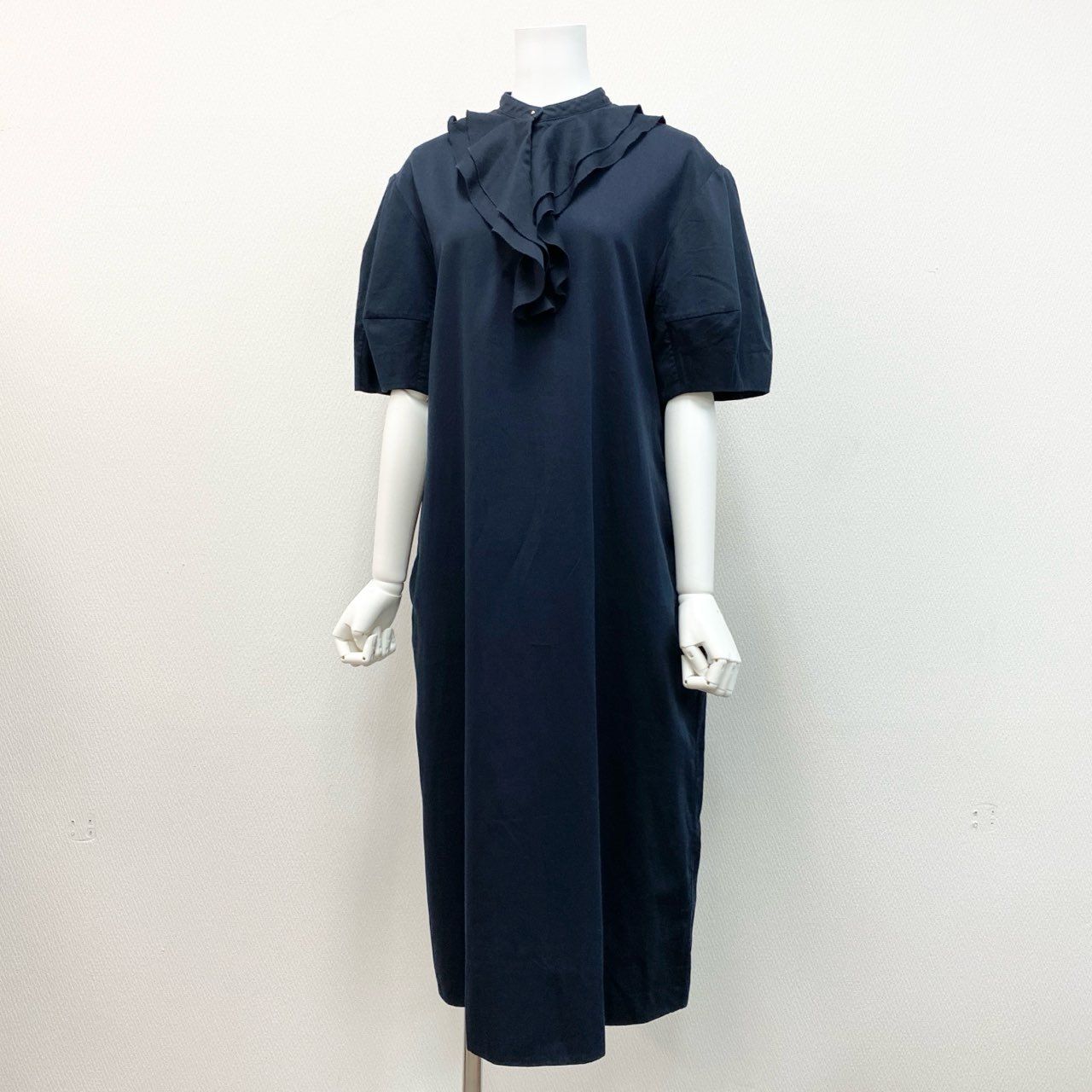 Drawer（ドゥロワー） フリルワンピース 濃紺