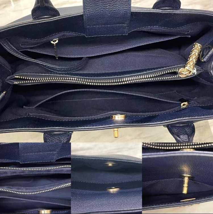 美品☆ シャネル ネオエグゼクティブトート キャビア ネイビー 23番台