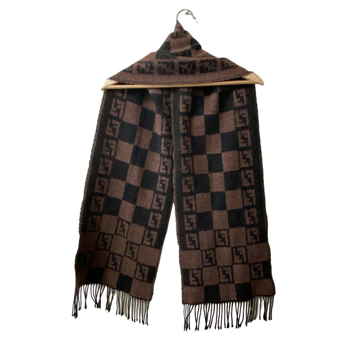 FENDI フェンディ マフラー - ブラウン×黒 ペカン ウール