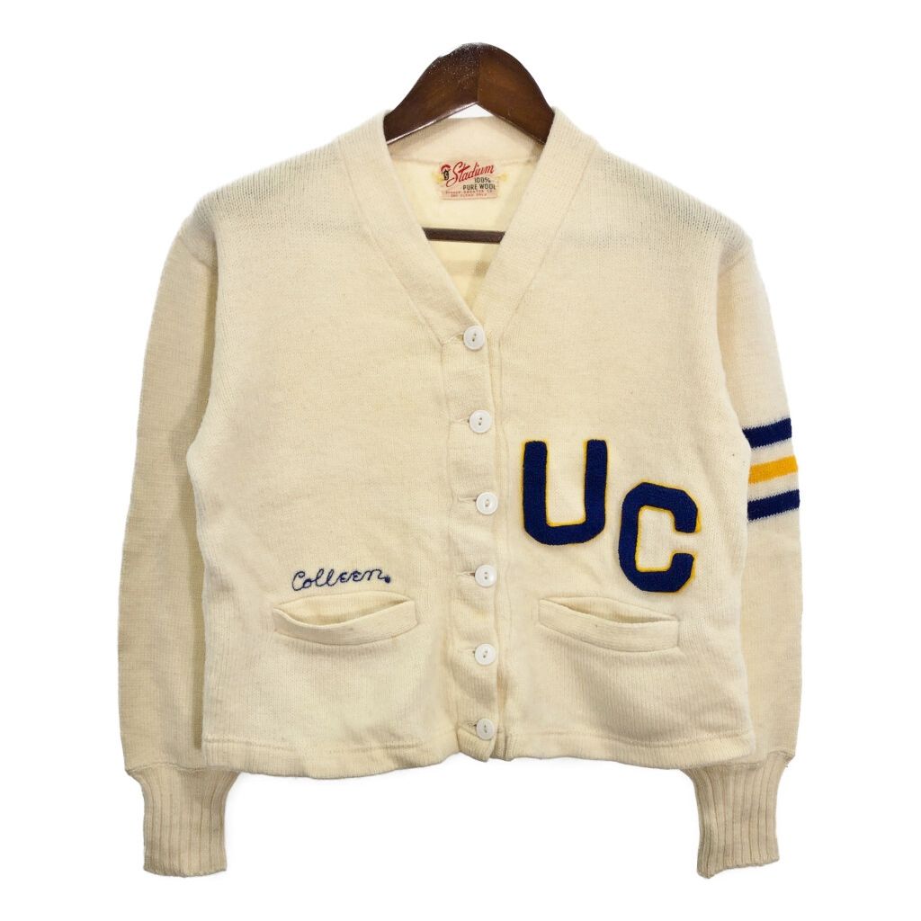 50年代 Stadium SHAKER SWEATER レタードニット カーディガン 