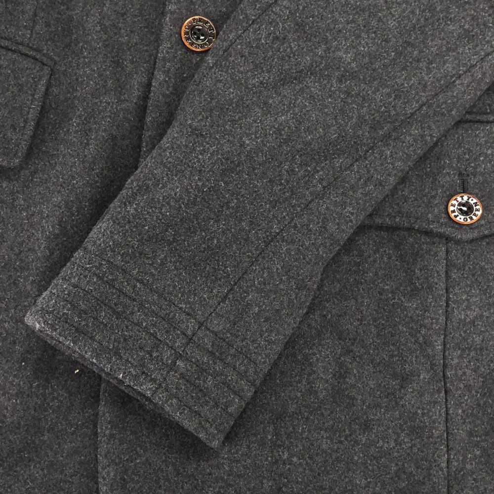 プリティーグリーン ウールブレンド スタンドカラー コート 4 グレー 