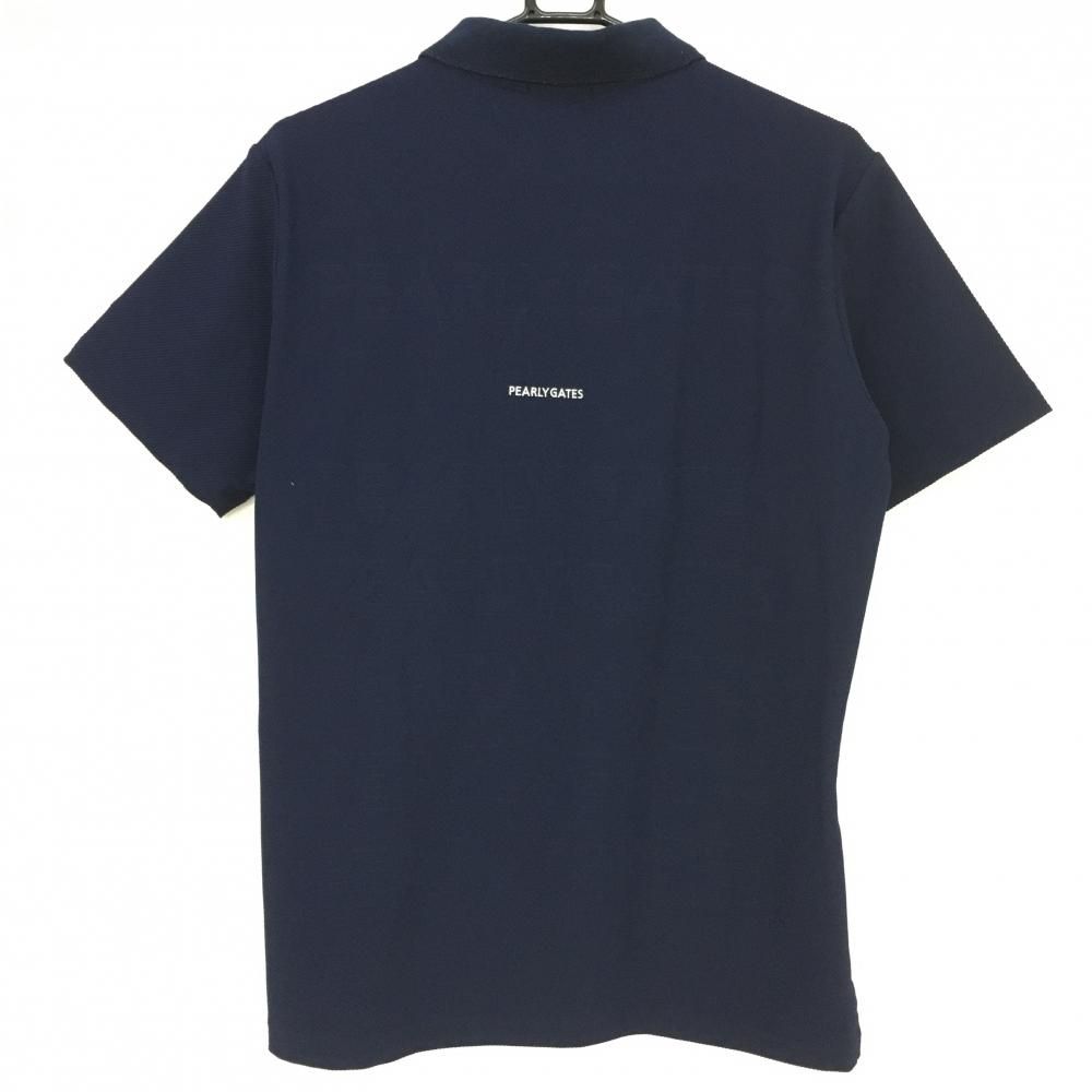 ☆SALE25％OFF☆パーリーゲイツ 半袖ポロシャツ ネイビー ロゴ総柄織