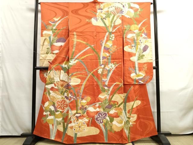 平和屋着物□豪華振袖 駒刺繍 花蝶文 金彩 正絹 逸品 DAAU1559xg