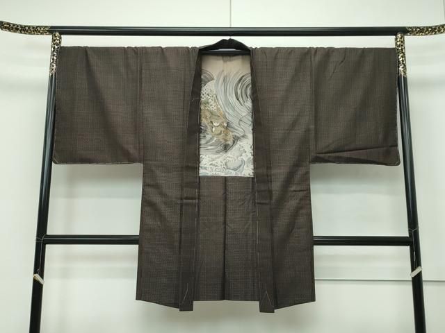 平和屋本店■極上　国指定重要無形文化財　本場久米島紬　山川信作　手織　男性　アンサンブル　証紙付き　逸品　未使用　CZAA2220s5 平和屋本店□極上 国指定重要無形文化財 本場久米島紬 山川信作 手織