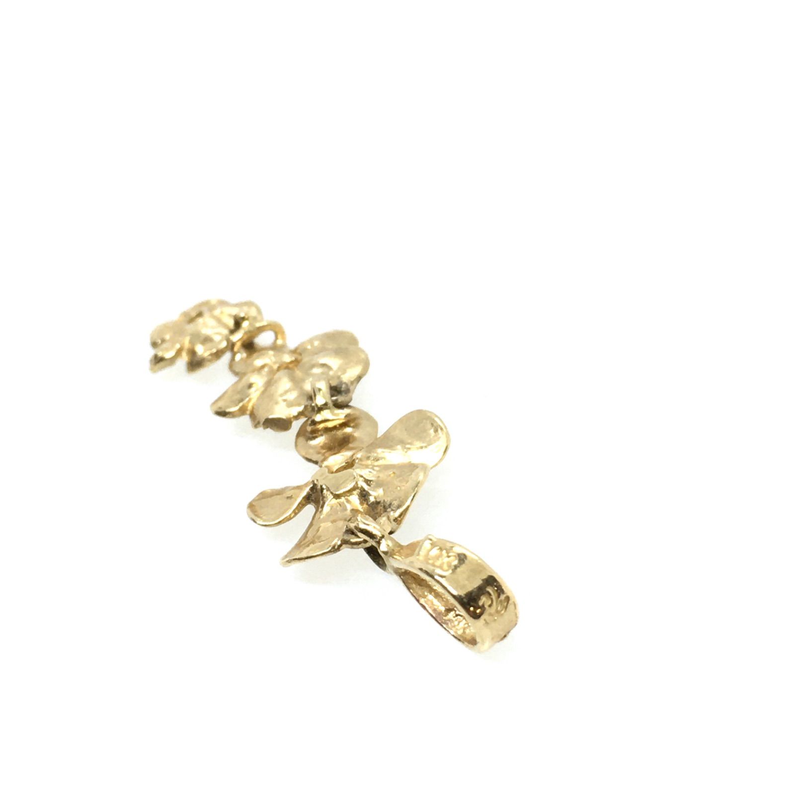 14K Hawaiian jewelry ハワイアンジュエリー プルメリア3連ペンダント 