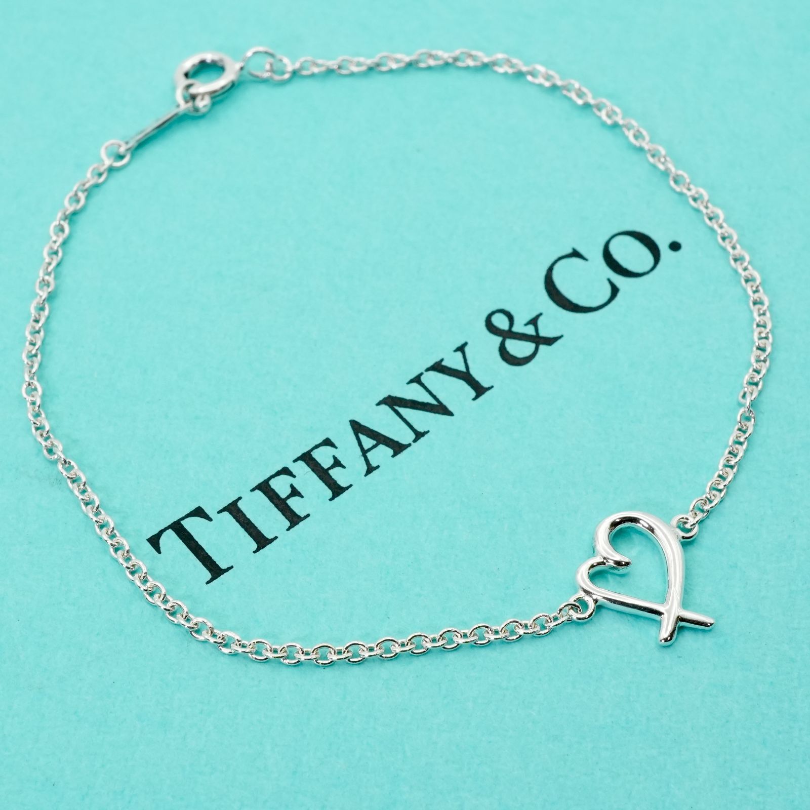 極美品 ティファニー ラビングハート シルバー ブレスレット/25-731S