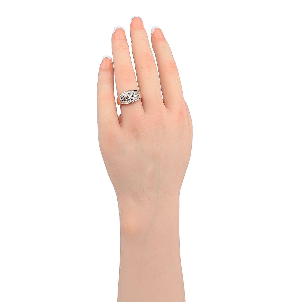 ダイヤモンド 0.50ct ピンクゴールド K18PG 透かしリング 指輪 14号  