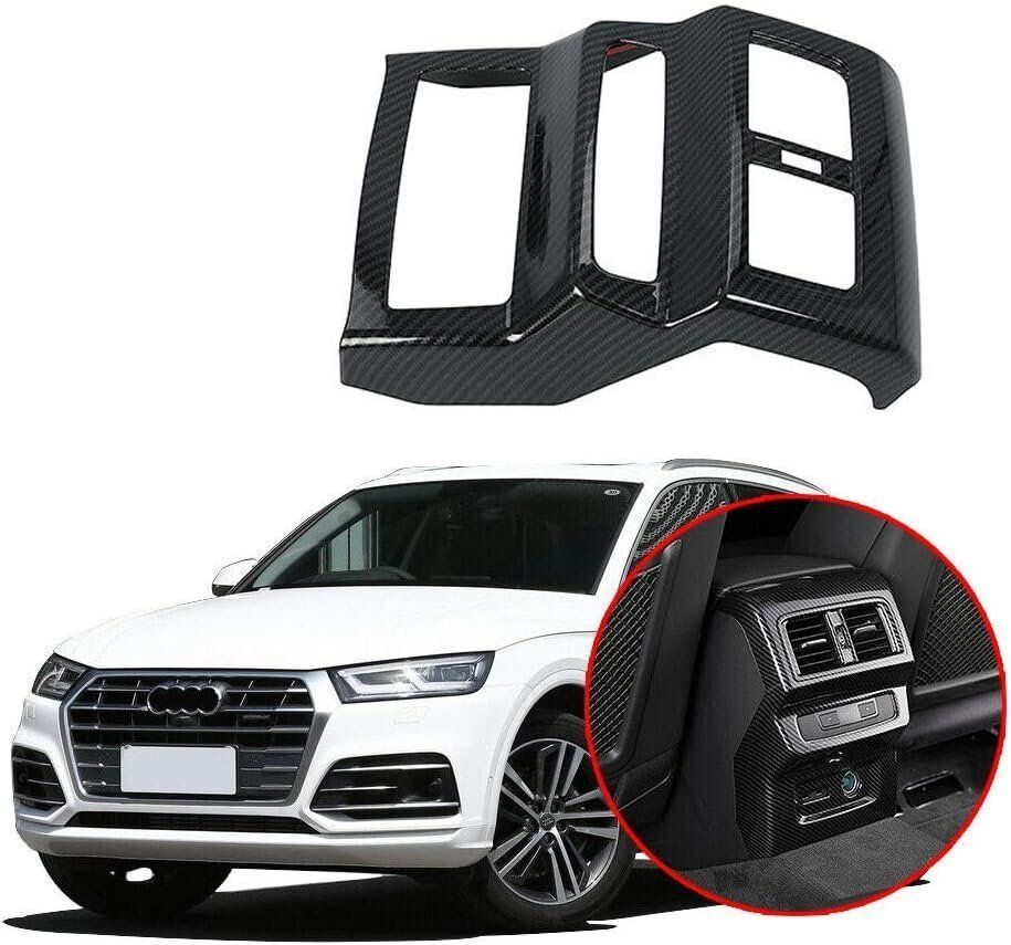 2018 アウディ Q5 FY エアーベント カバー 後部座席 カーボン調 エアコンパネル ドリンクホルダー カバー アウトレット 車用内装 インテリ