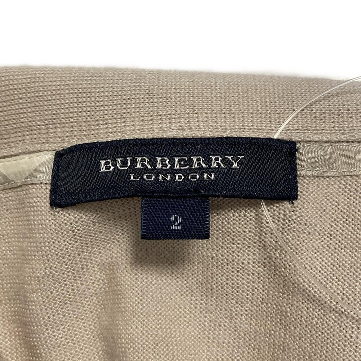  Burberry LONDON バーバリーロンドン 長袖セーター サイズ2 M レディース - ベージュ×グレー ボウタイ チェック柄 長袖 ニット セーター