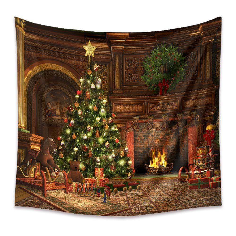 【Cicc】クリスマス装飾品 クリスマス飾り物 タペストリー 背景 ファッションおしゃれ壁掛け 装飾布 欧美風 インテリア デコレーション パーティー イベント リビング 個性的 プレゼント人