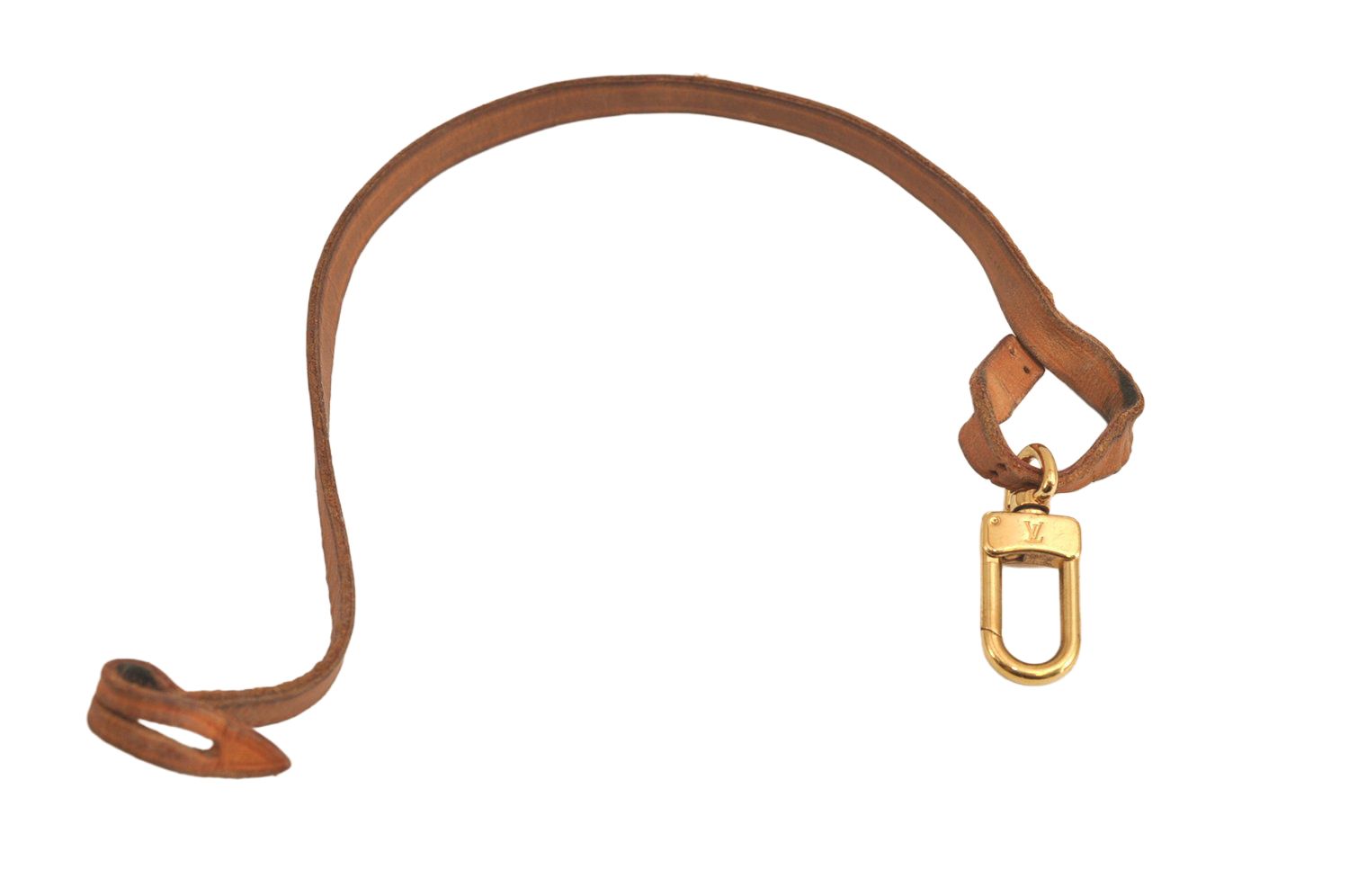 LOUIS VUITTON ルイヴィトン レザー ポシェットアクセソワール用ストラップパーツ ベージュ 13.8 ジャンク 6720M