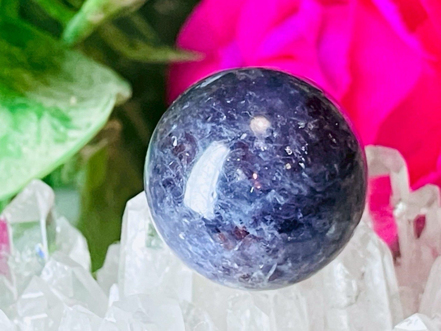 アイオライト サンストーン ブラッドショット スフィア タンブル 原石