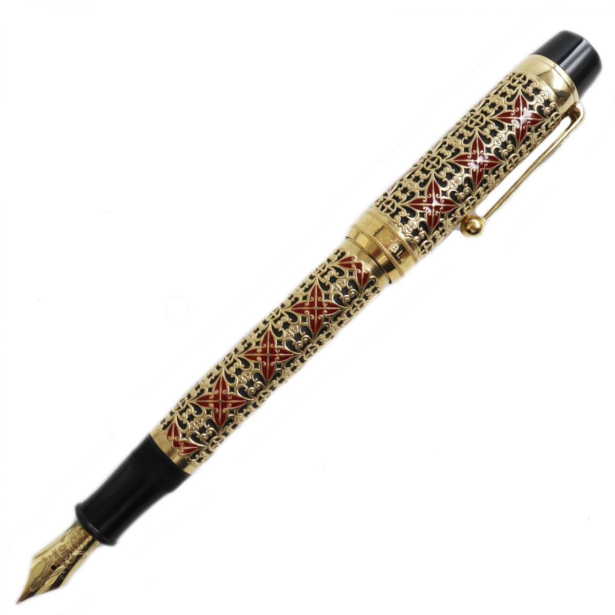 ●MONTBLANC モンブラン パトロンシリーズ 1996 セミラミス 世界4810本 ペン先18K Mニブ ホワイトスター 万年筆 ゴールド×レッド