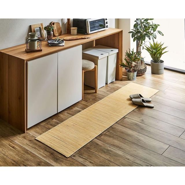 イケヒコ 籐製マット ジャワ 約80×320cm 5201910 天然ラタン 籐むしろ 廊下マット