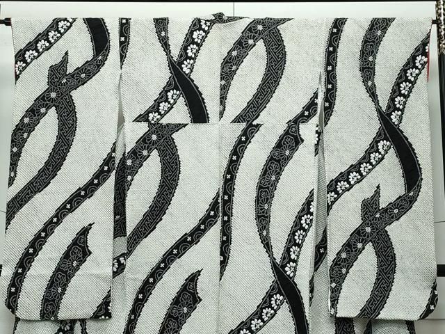 平和屋本店□極上 本疋田絞り 振袖 熨斗吉祥花文 黒地 逸品 CZAA3112s5  