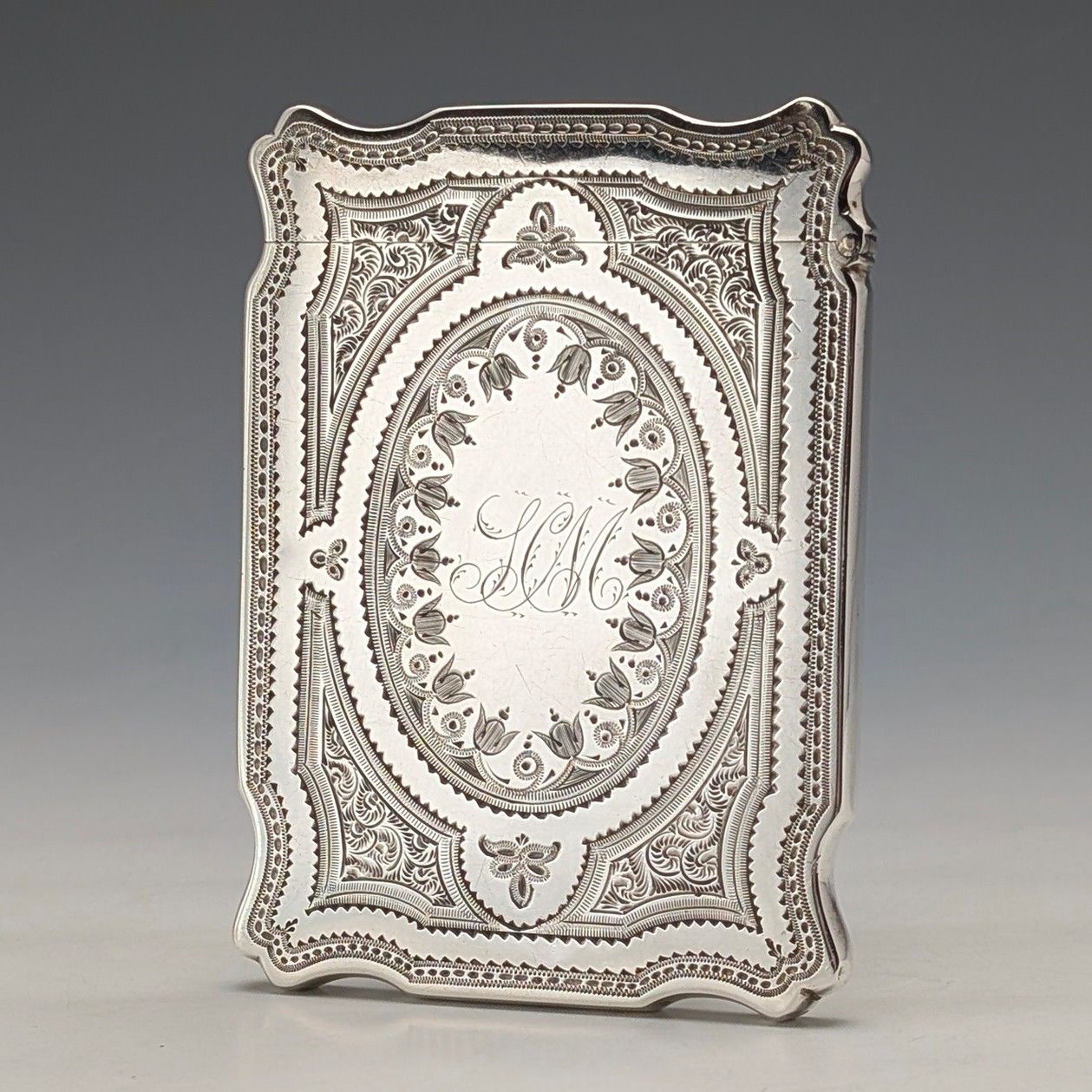 1880年 英国アンティーク 純銀製 カードケース 72g Hilliard