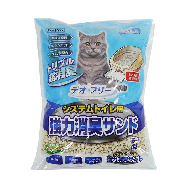 まとめ ペットプロジャパン PetPro デオフリー システムトイレ用強力消臭サンド 4L 1パック ×10セット