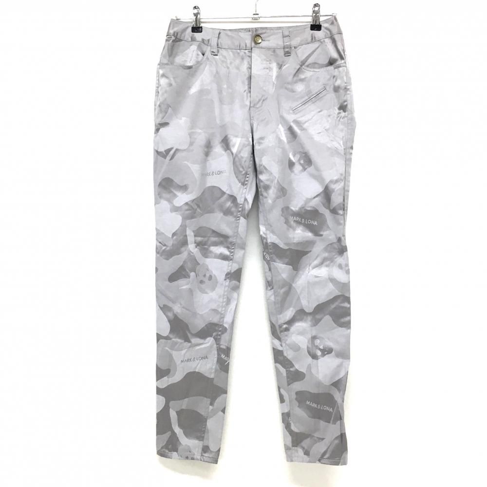 MARK＆LONA ゴルフパンツ スウェット ロゴ スカル カモフラ 白 L
