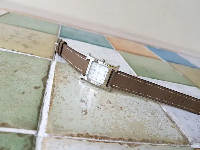 Hermes Hアワー PM サイズ シルバー エトープ 時計
