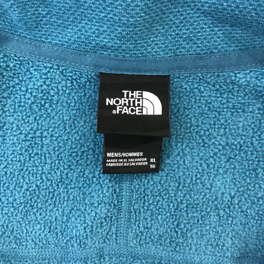 THE NORTH FACE ノースフェイス ハーフジップ フリースジャケット アウトドア ワンポイントロゴ グリーン (メンズ XL) 中古 古着  Q8997 ブランド別