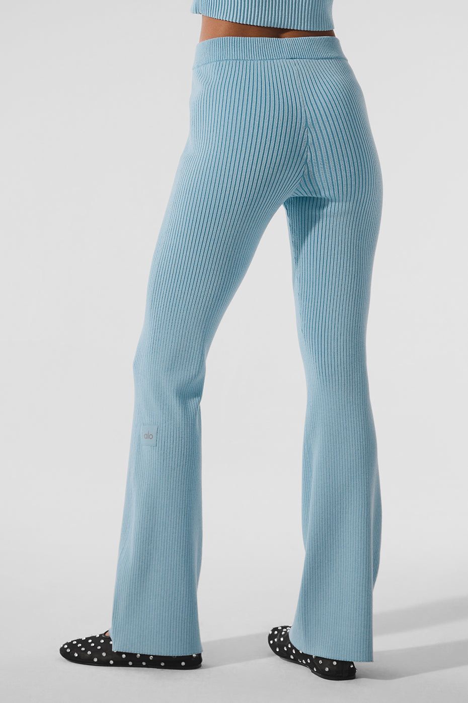 Alo Yoga 新作秋冬無地ニットフレアパンツ ファッション万能ハイ  