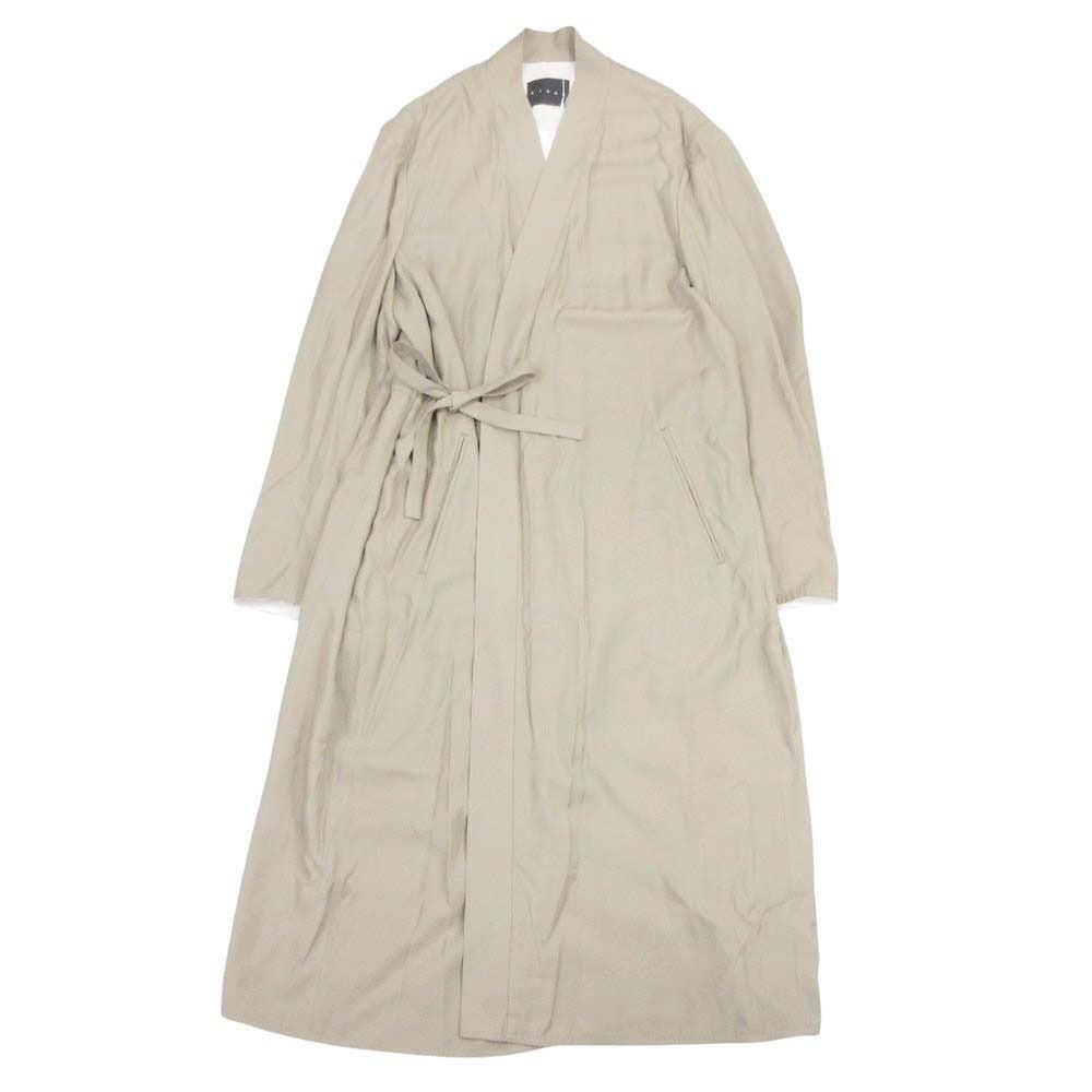 22aw CINOH チノ カシュクール ガウンコート 羽織 ノー コート ジャケット ブルゾン アウター 46 カーキ メンズ 古着