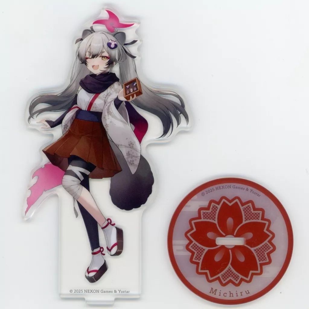 韓国 AGF 限定 ブルアカ 千鳥ミチル アクリルスタンド&バッジセット 中古】アクリルスタンド・アクリルパネル 千鳥ミチル アクリル