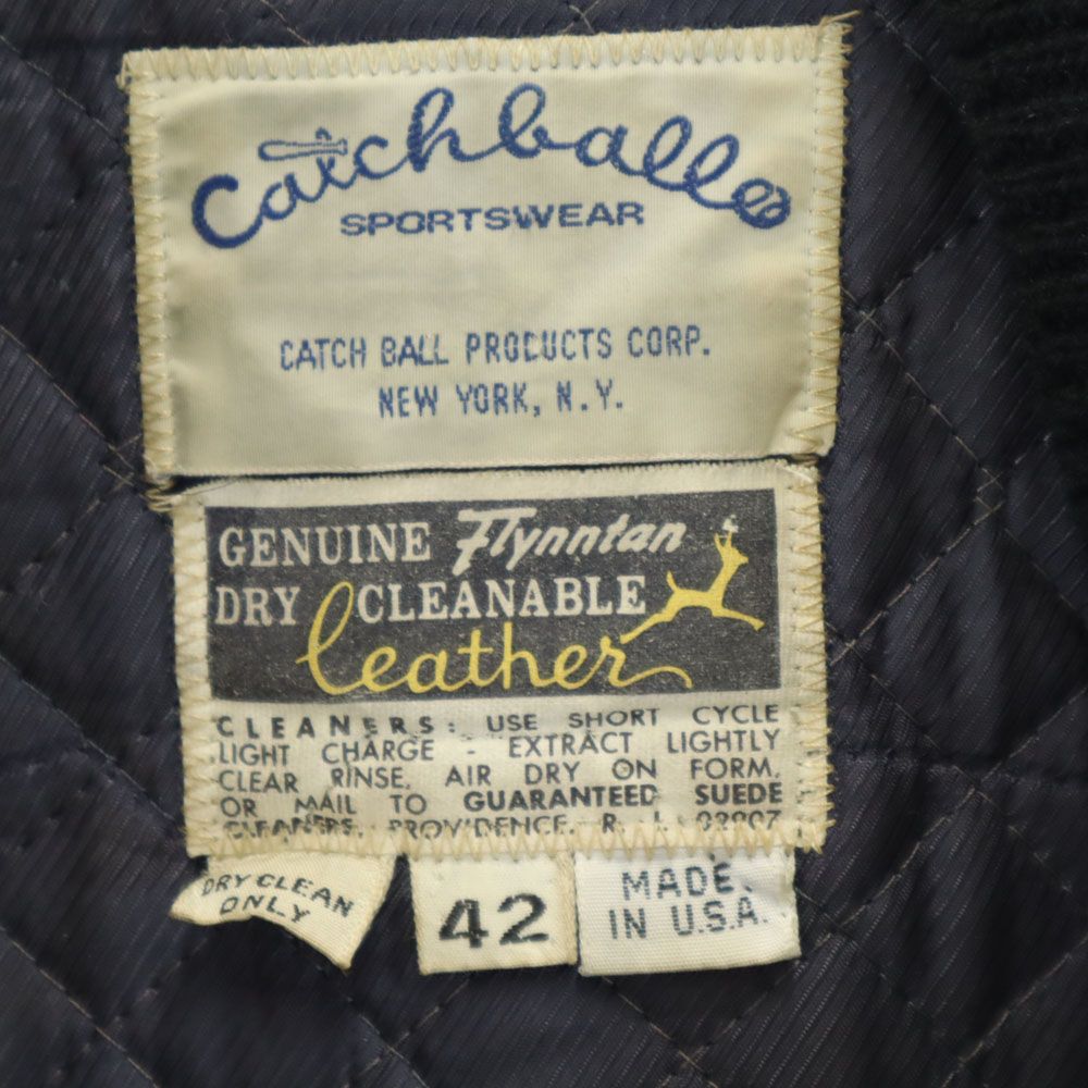 キャッチボール 70s USA製 ヴィンテージ サガラワッペン スタジャン 42