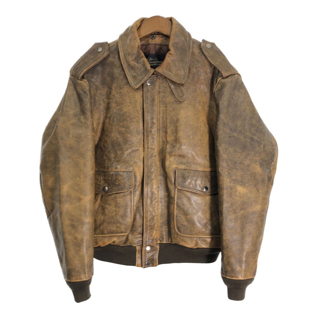 80年代 Hein Gericke HARLEY DAVIDSON ハーレーダビッドソン レザー ライダースジャケット ブラウン (メンズ 46) 中古 古着 R7075